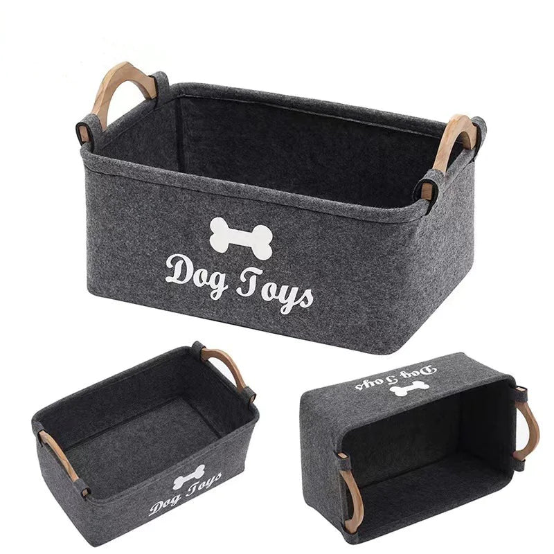 felt pet toy storage basket