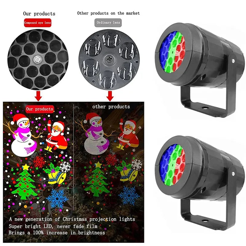 snowflake led projector light