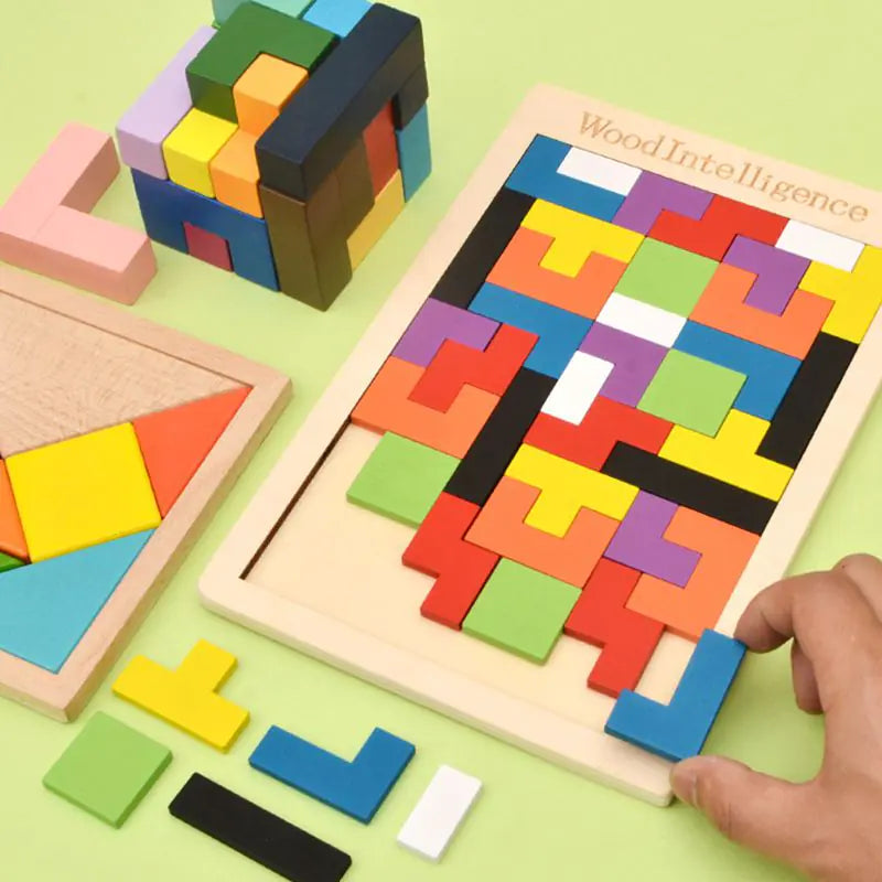 children's tetris wooden puzzle