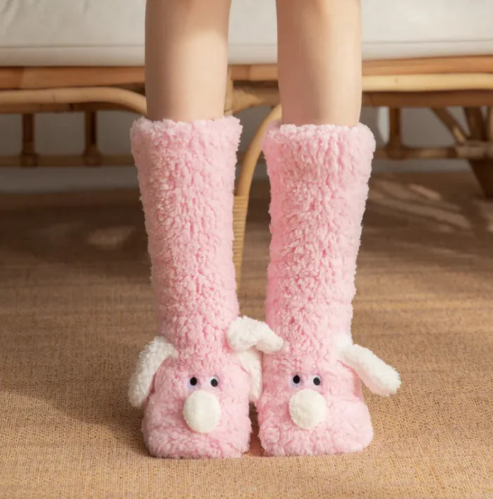 women’s plush dog socks