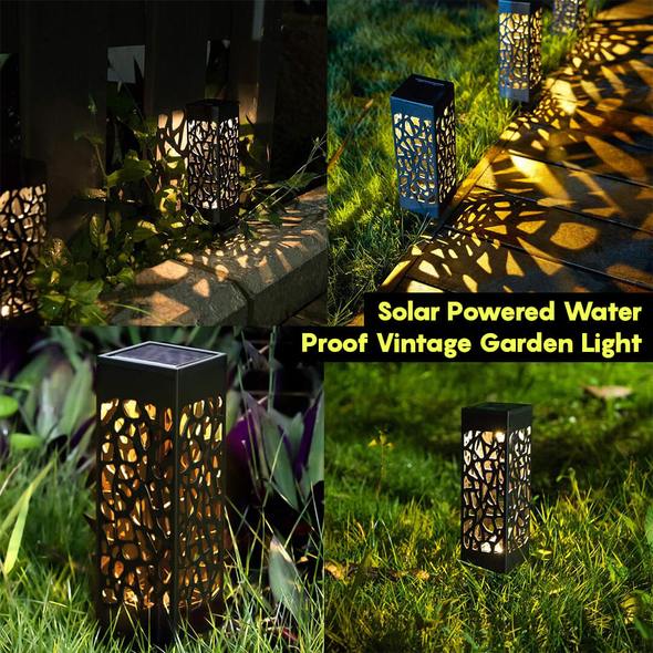 solar powered waterproof vintage garden light