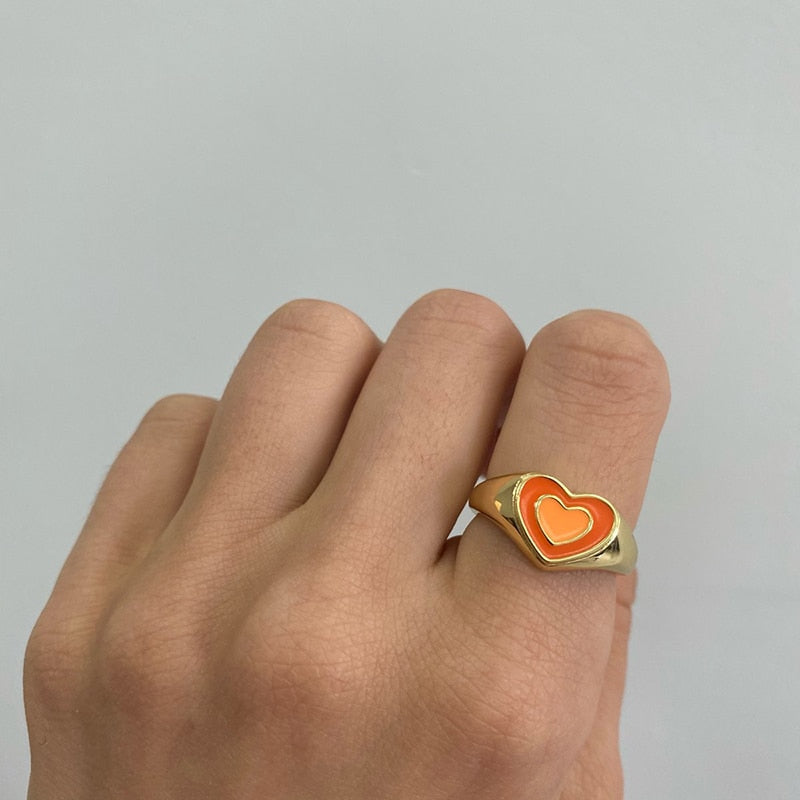creative love heart ring