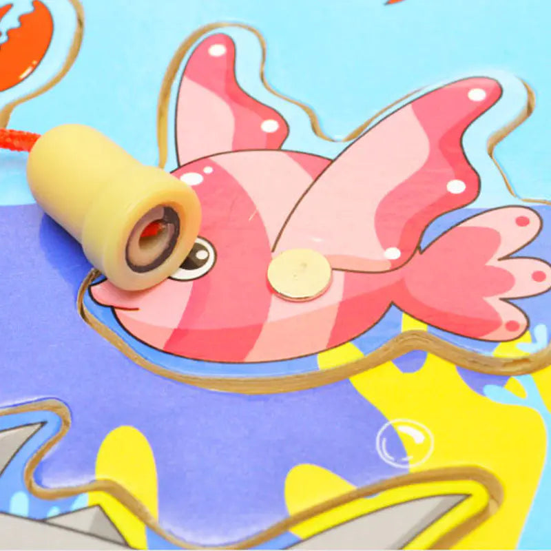 wooden magnetic fishing toy