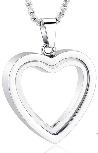 Stainless Steel Heart-Shaped Cremation Pendant