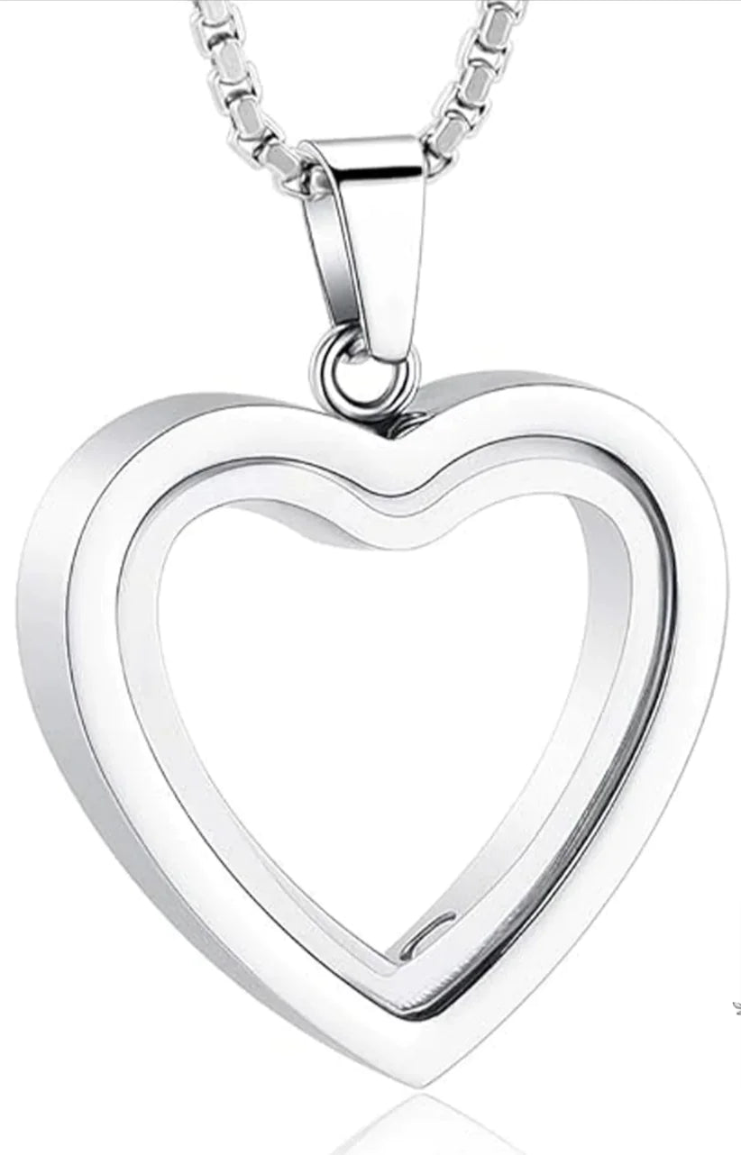 stainless steel heart-shaped cremation pendant