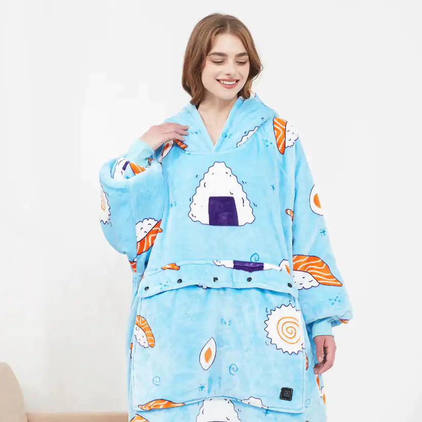 heated hoodie blanket
