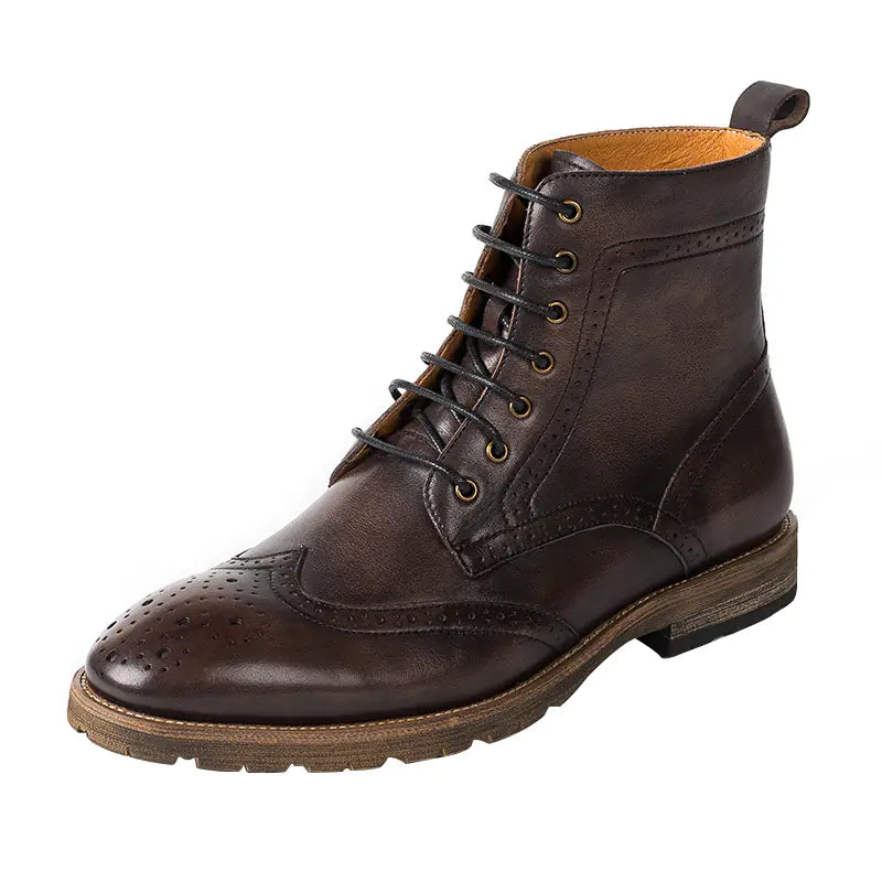 first layer cowhide high-top men's leather boots