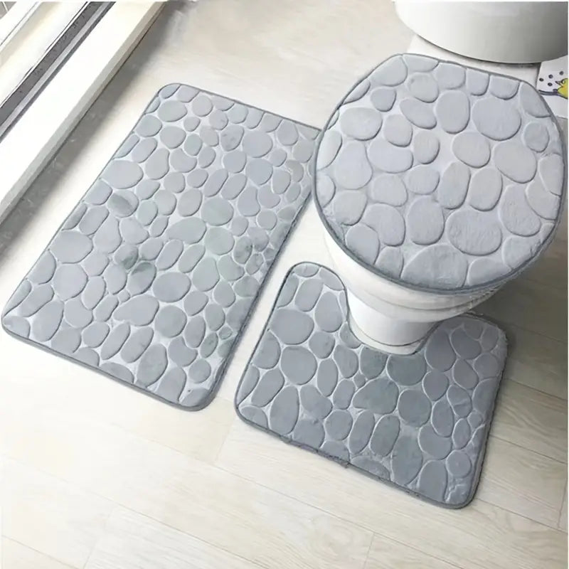 3-piece non-slip bathroom rug set