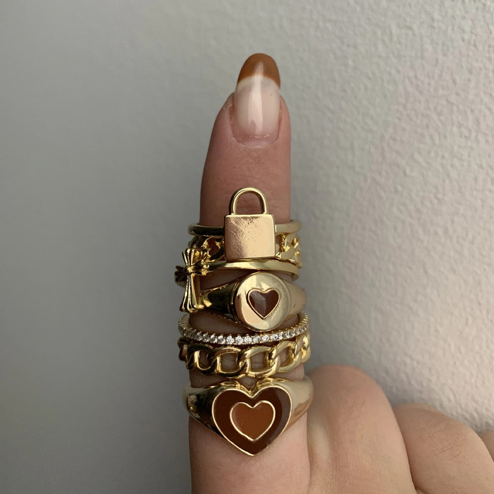 creative love heart ring