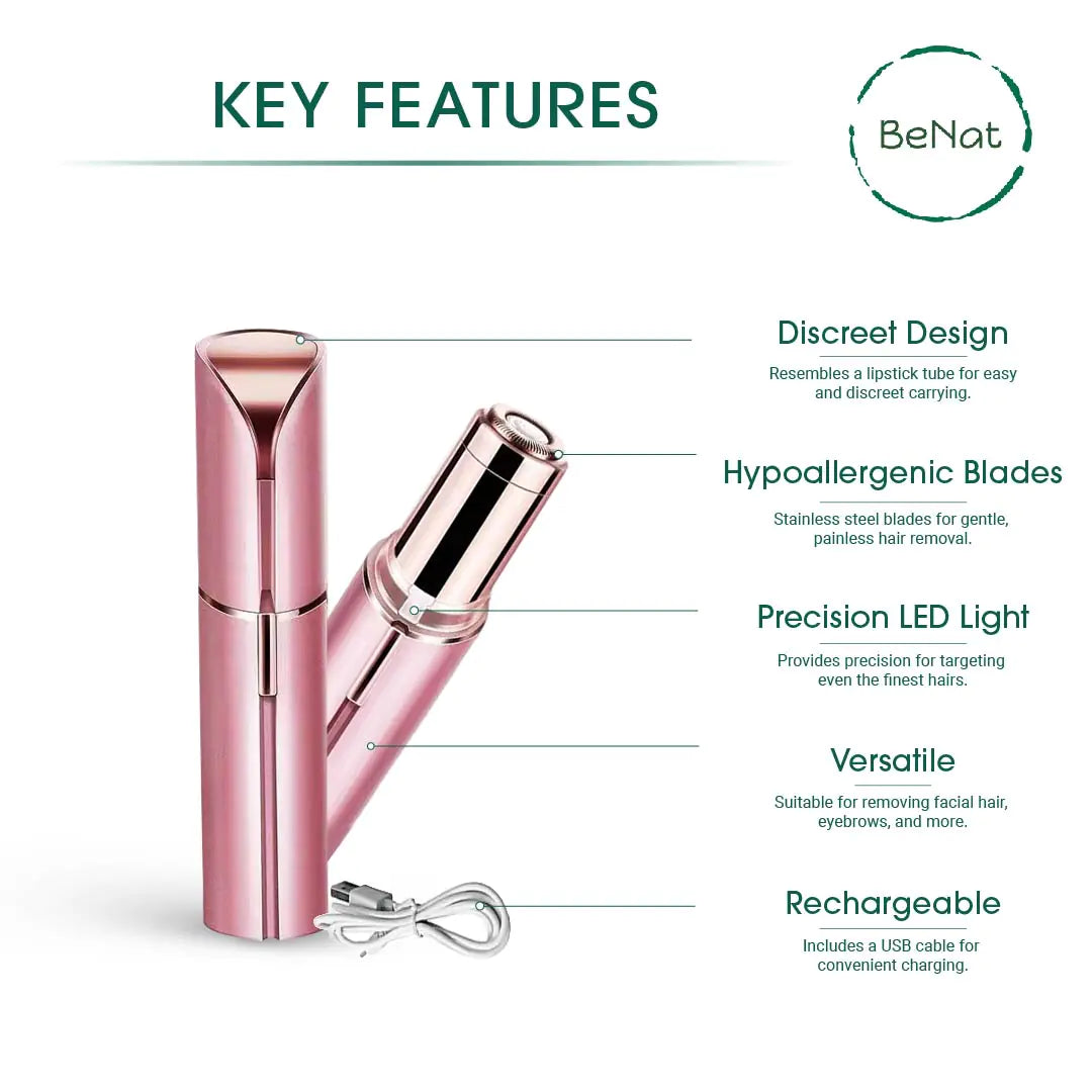 rechargeable facial + eyebrow hair removers set -2 pack