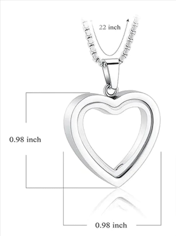 stainless steel heart-shaped cremation pendant