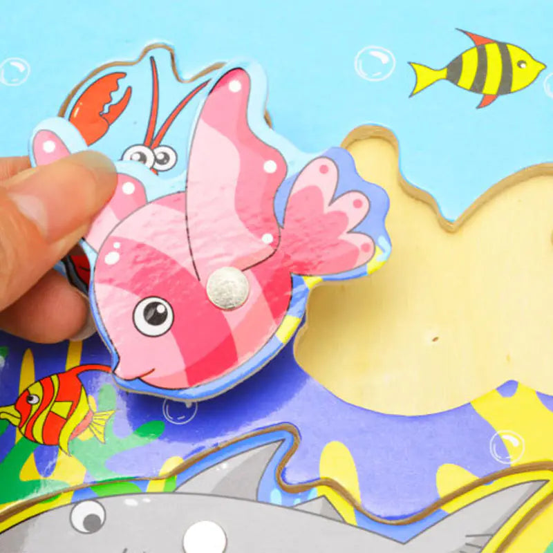 wooden magnetic fishing toy