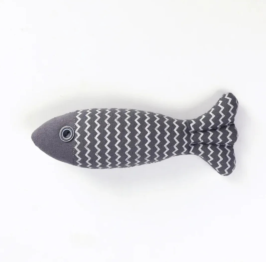 linen fish cat toy
