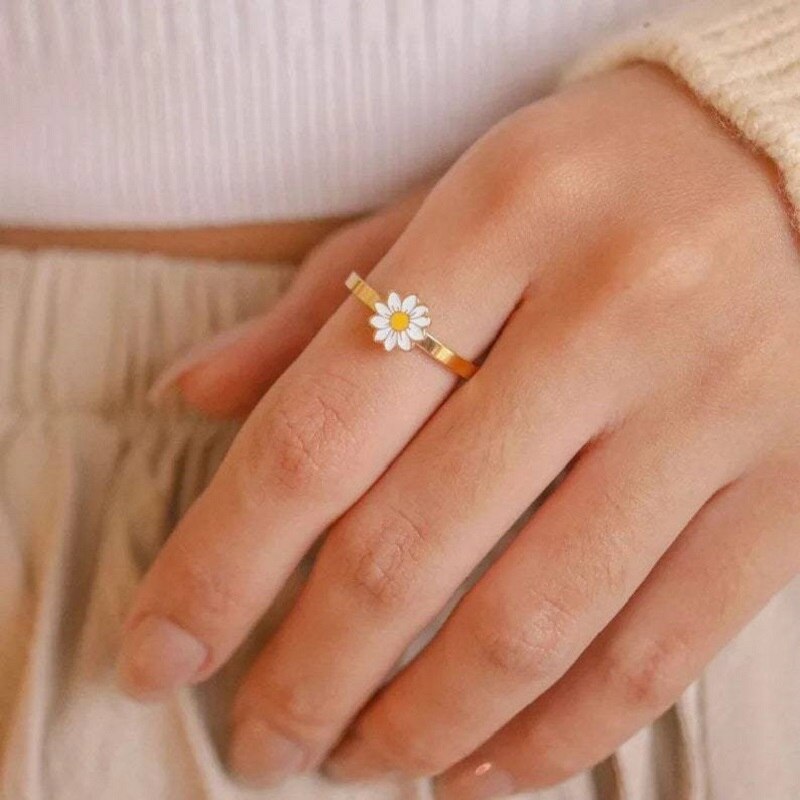 fidget spinner rotatable ring for women