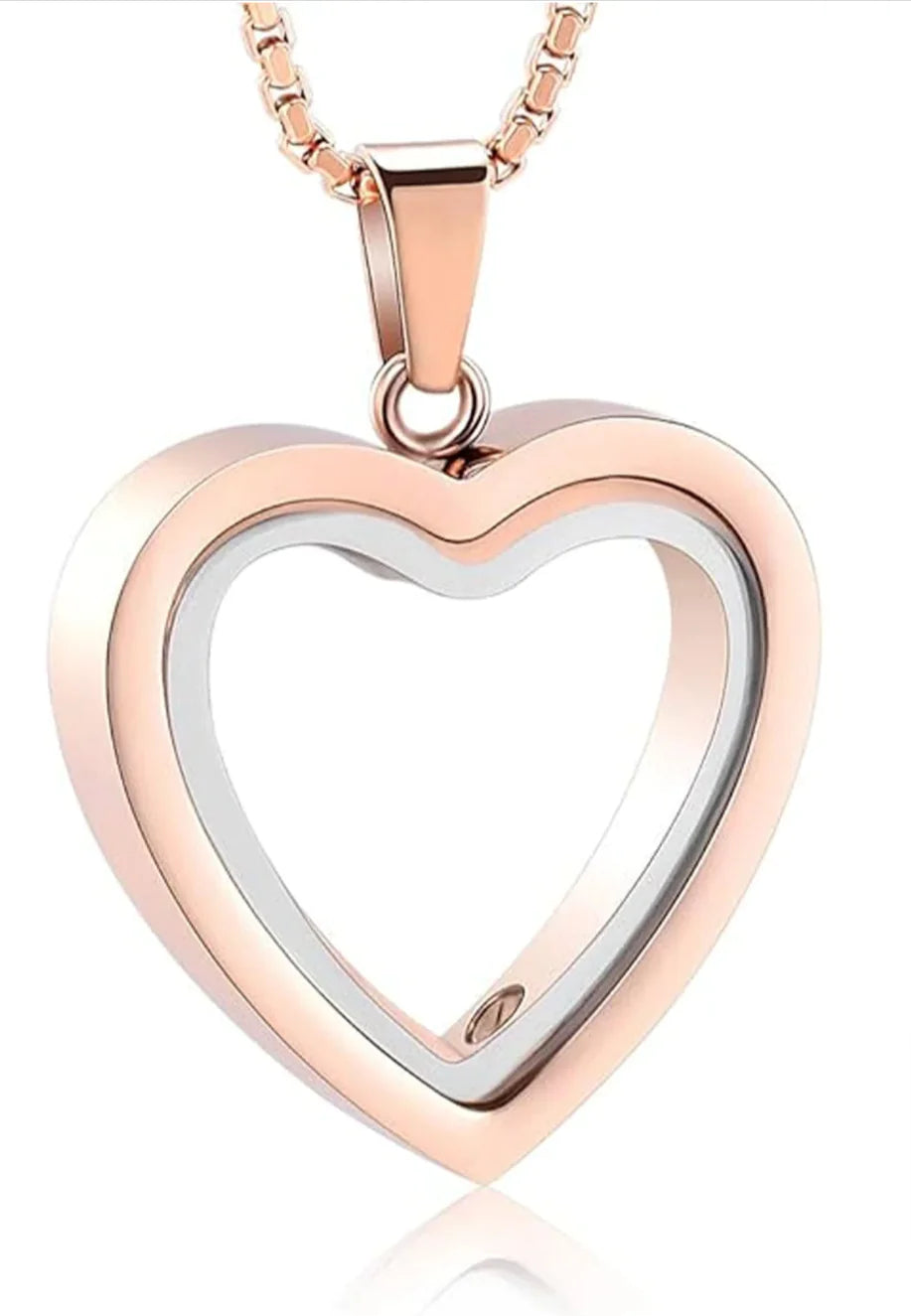 stainless steel heart-shaped cremation pendant