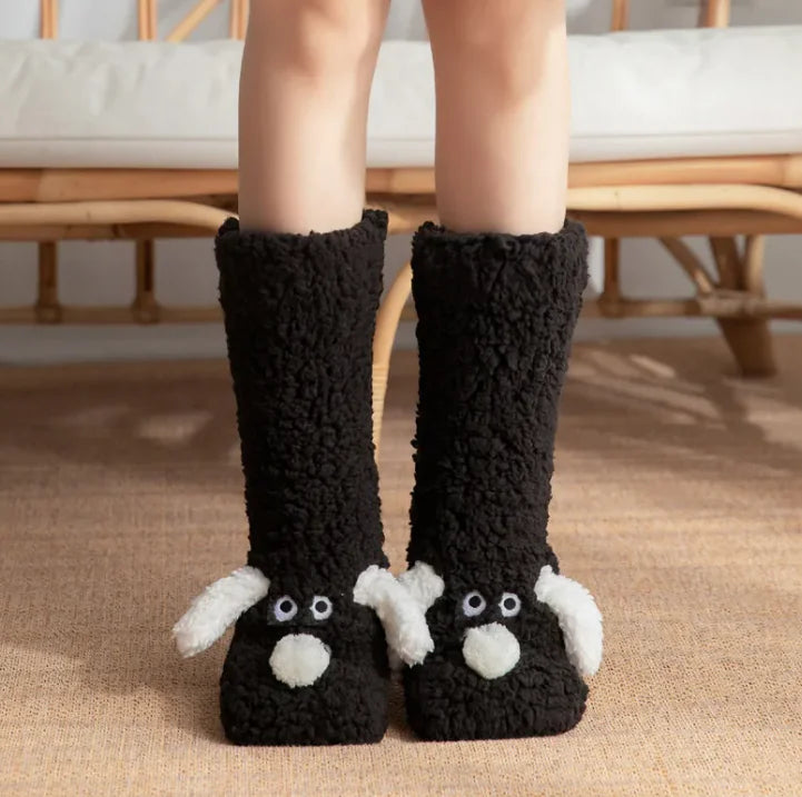 women’s plush dog socks