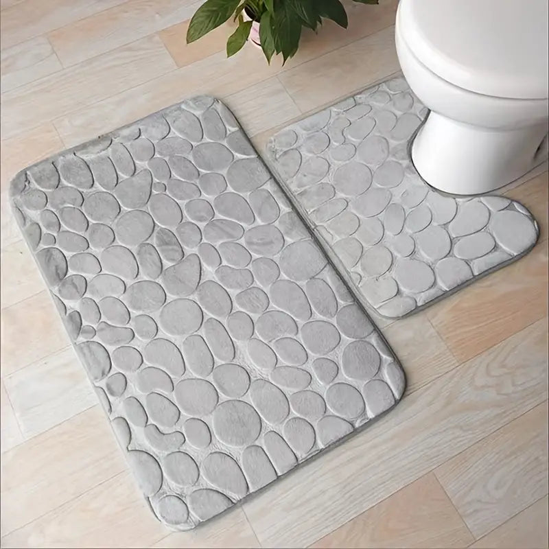 3-piece non-slip bathroom rug set
