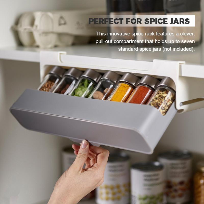 kitchen self-adhesive wall-mounted spice organizer