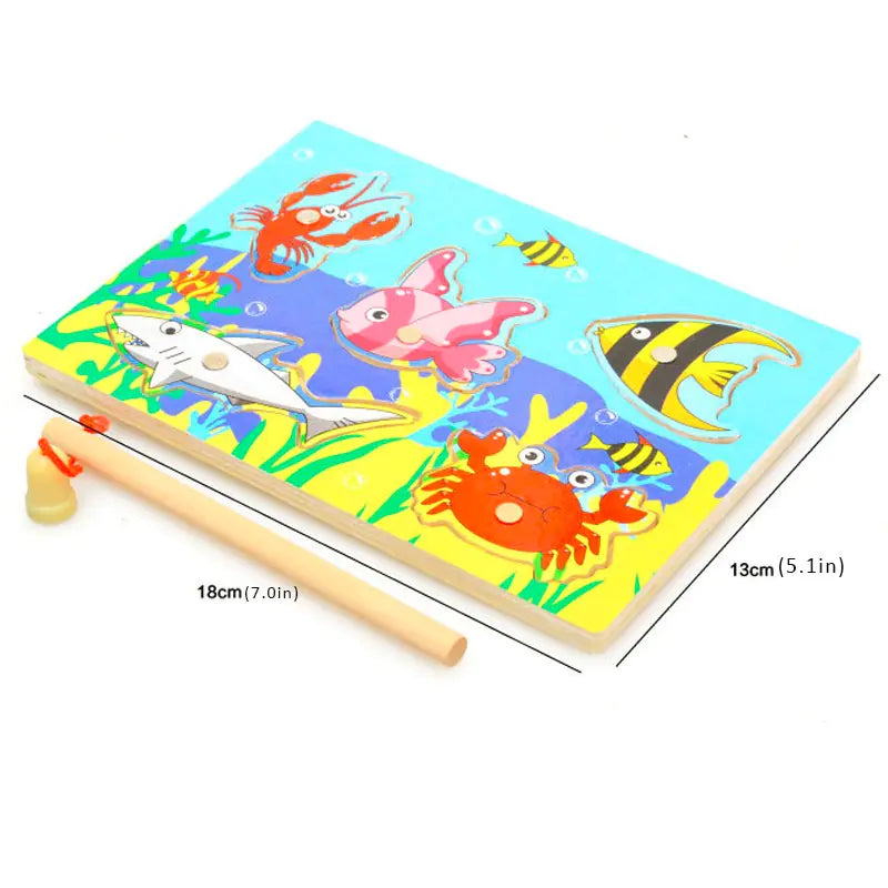wooden magnetic fishing toy