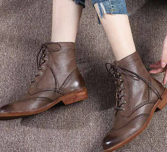 first layer cowhide high-top men's leather boots