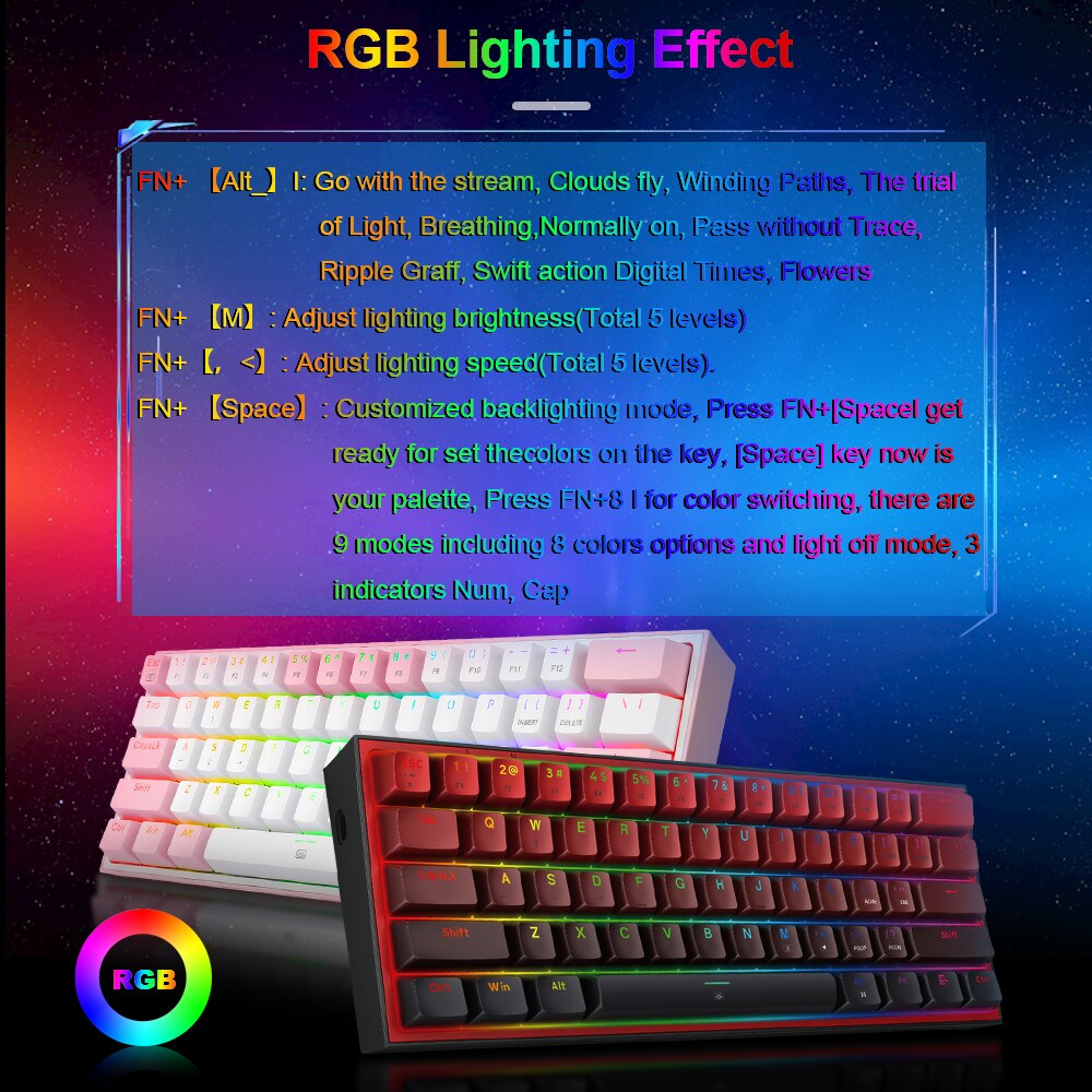 mini mechanical gaming wired keyboard