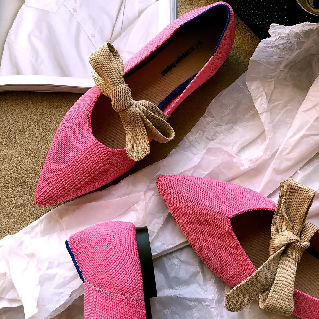 flat casual boat shoes with bow mary jane style