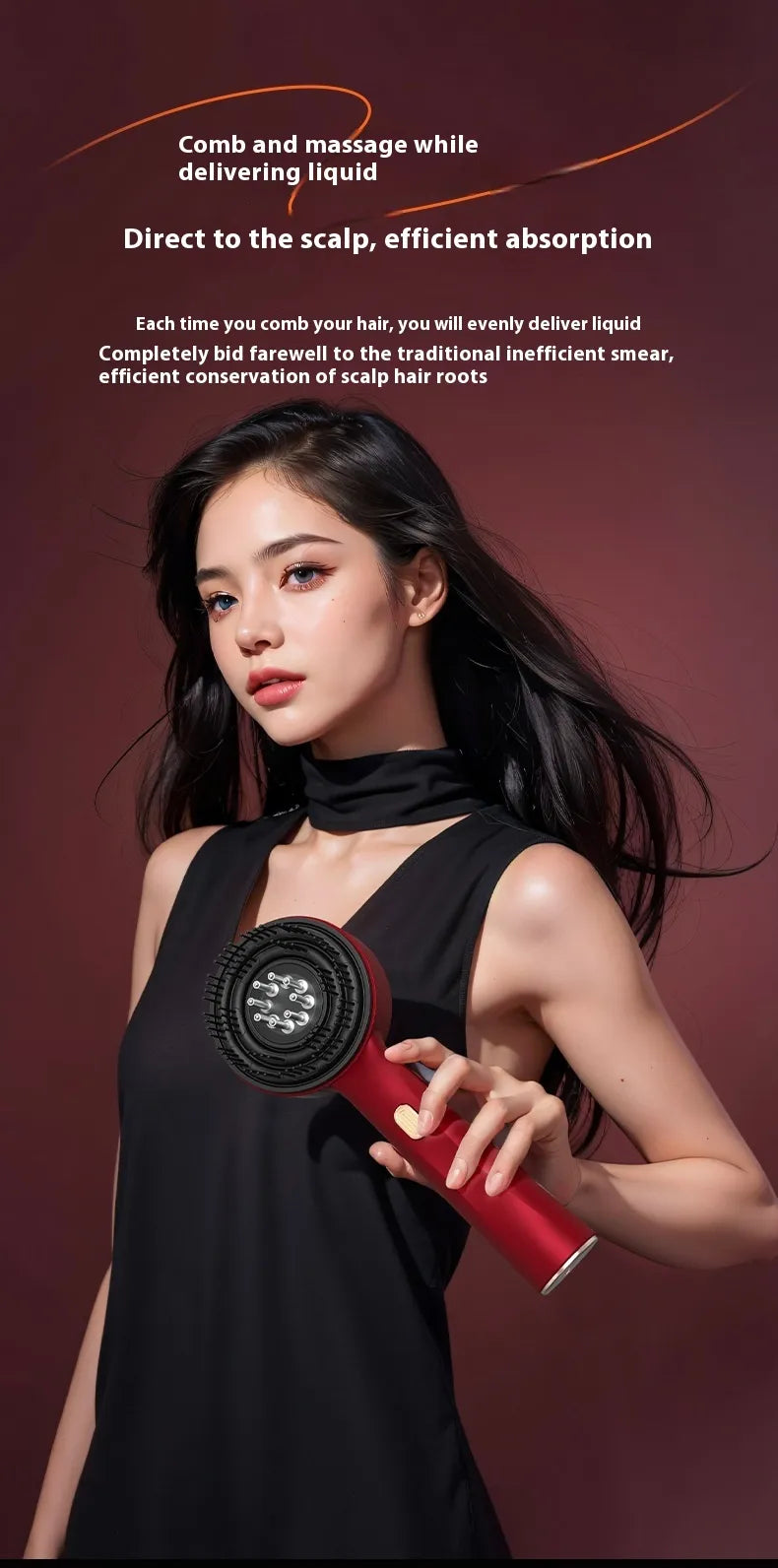 electric scalp massage comb – red light & hair care