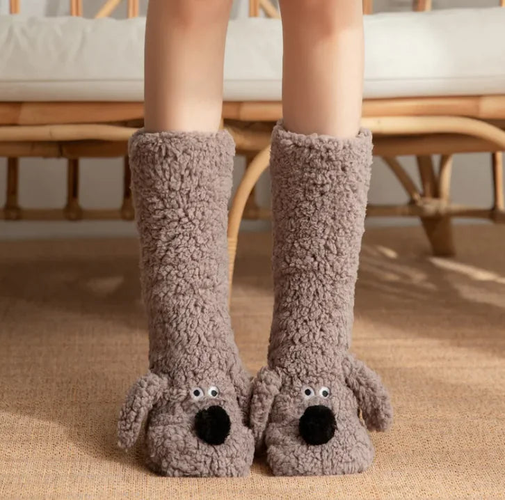 women’s plush dog socks