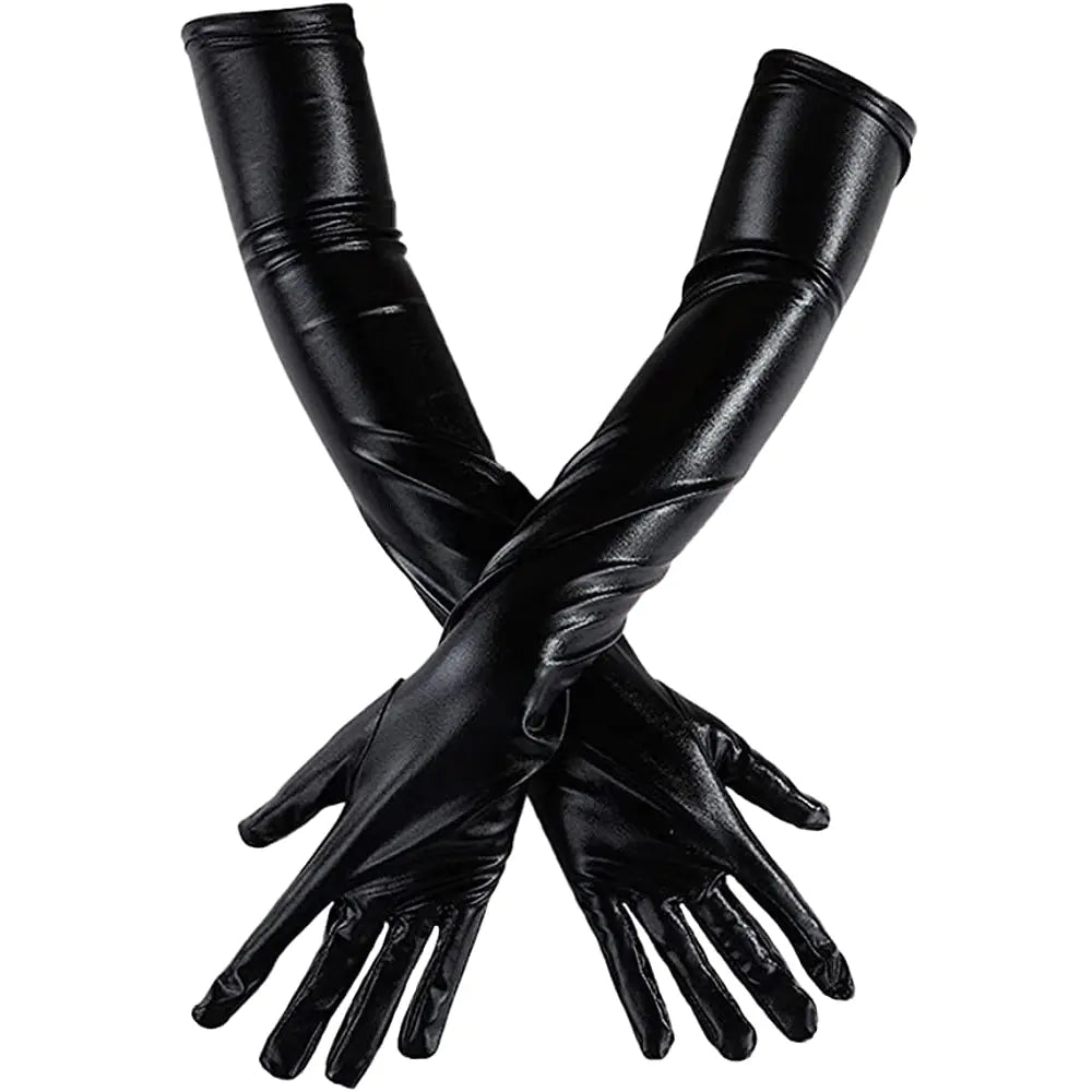 gothic punk pu leather gloves