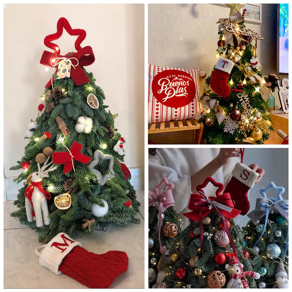 knitted christmas letter socks