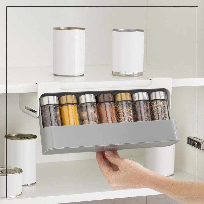 kitchen self-adhesive wall-mounted spice organizer