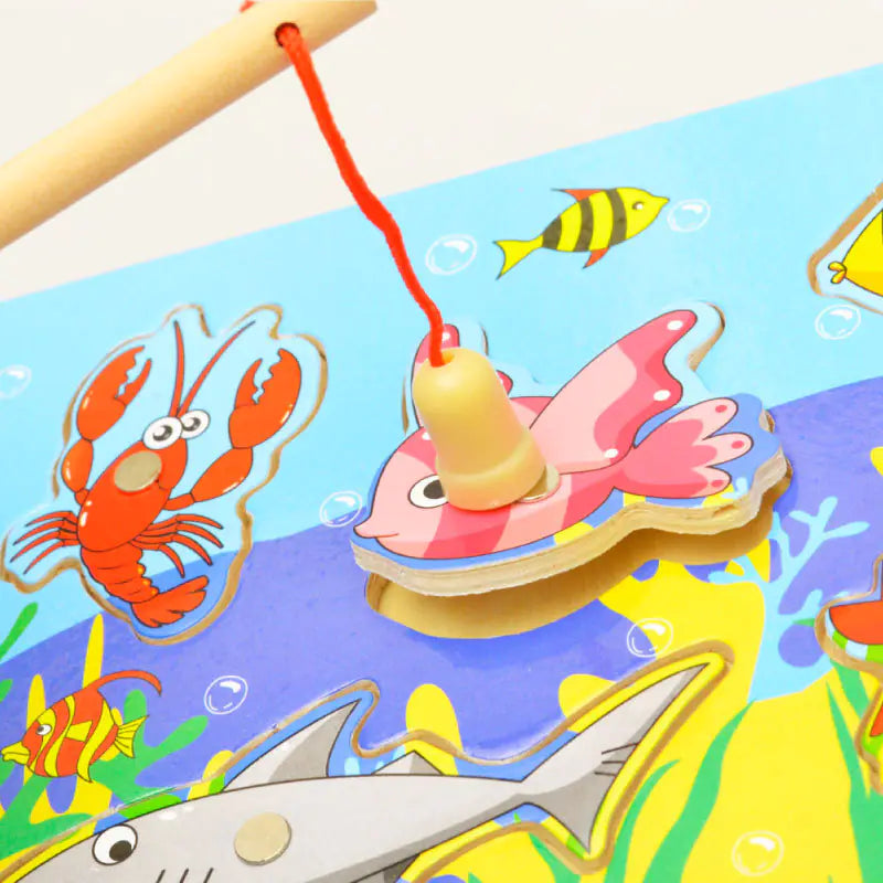 wooden magnetic fishing toy