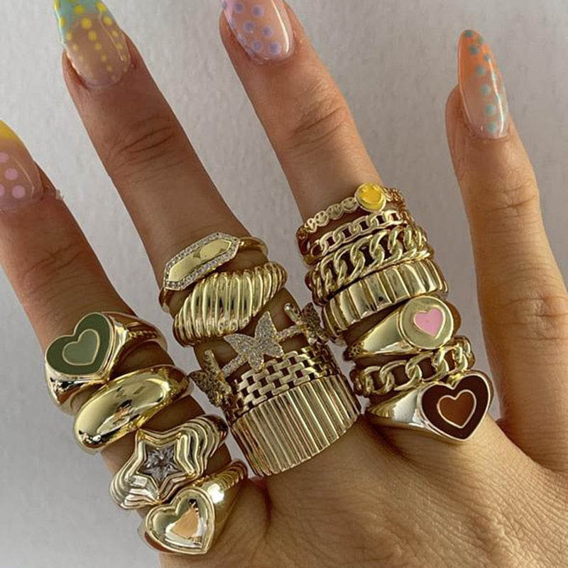 creative love heart ring