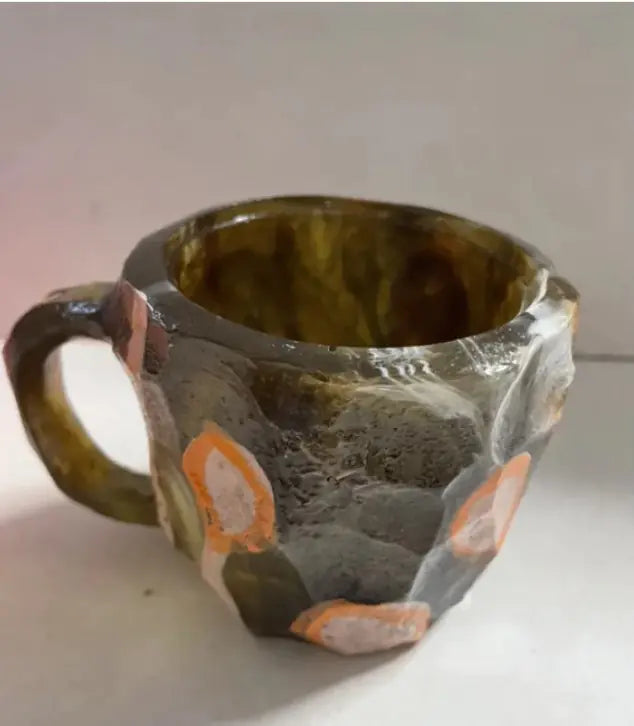 resin mineral crystal coffee mug