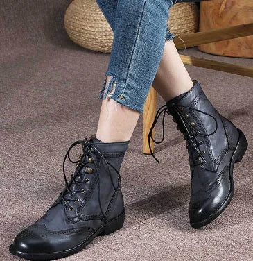First Layer Cowhide High-top Men's Leather Boots