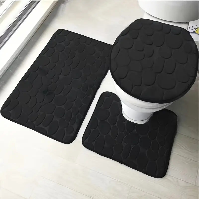 3-piece non-slip bathroom rug set