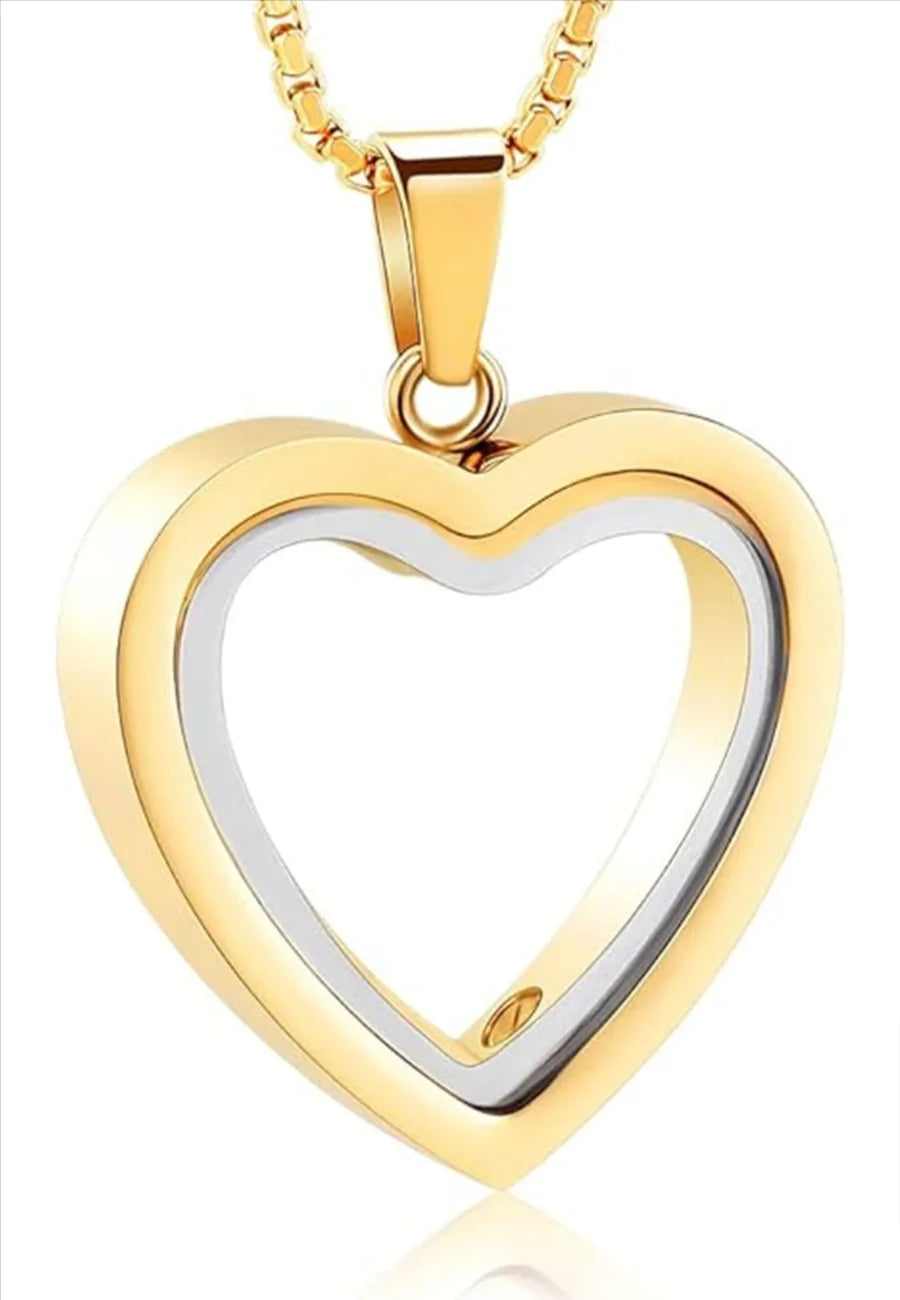 stainless steel heart-shaped cremation pendant