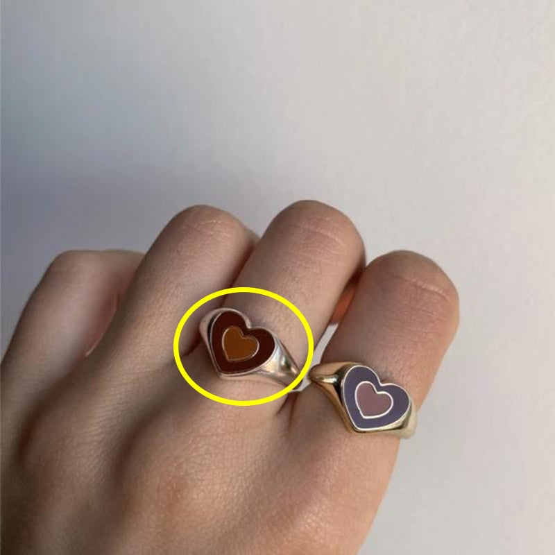 creative love heart ring