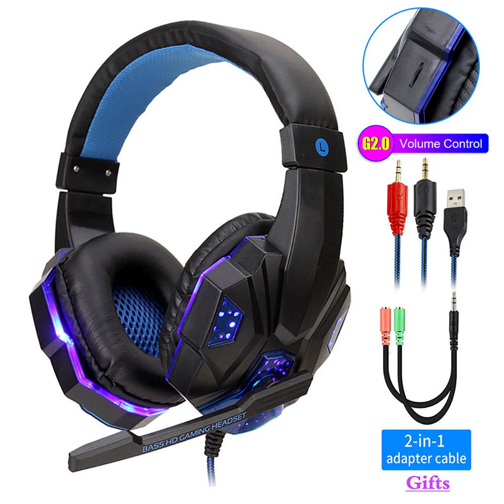 led light wired gamer headset