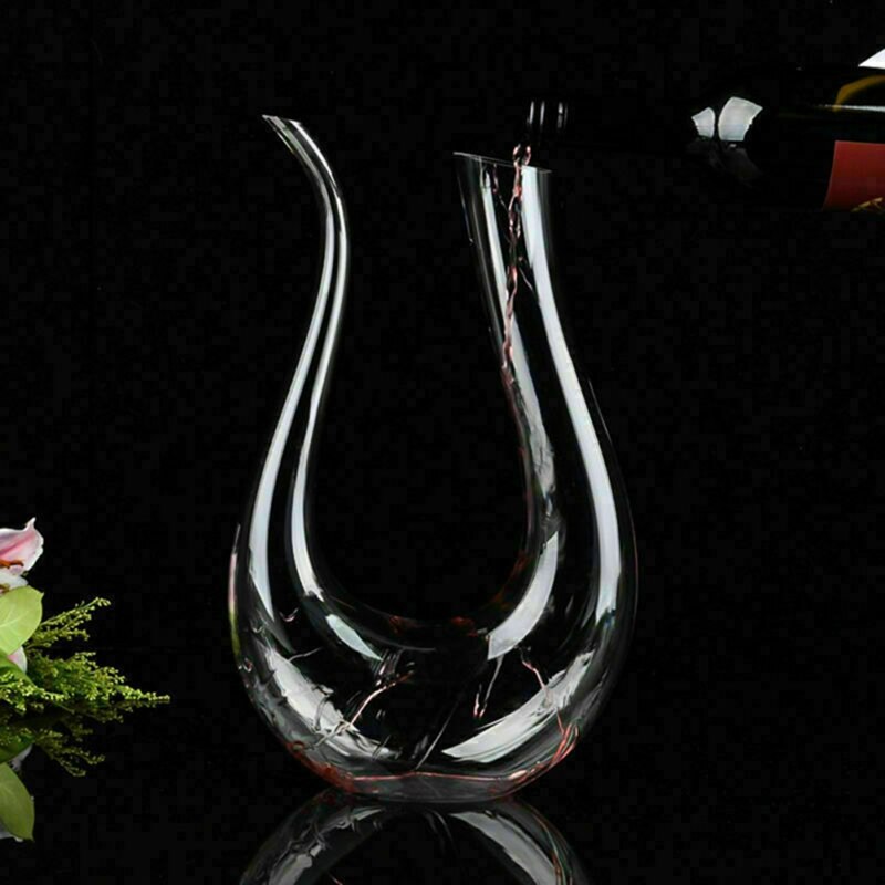 crystal u-shaped 1500ml wine decanter
