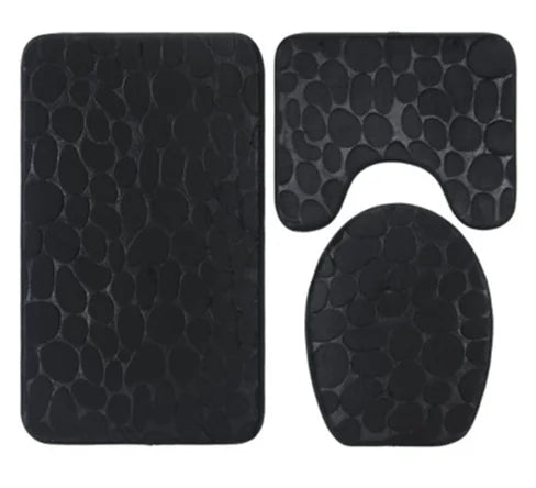 3-piece non-slip bathroom rug set