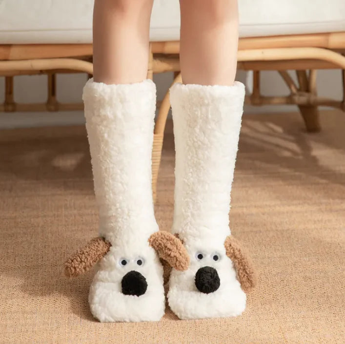 women’s plush dog socks