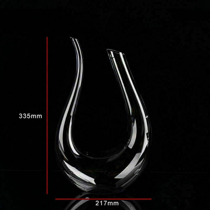crystal u-shaped 1500ml wine decanter