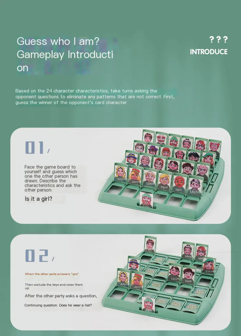 guess who? logic card game
