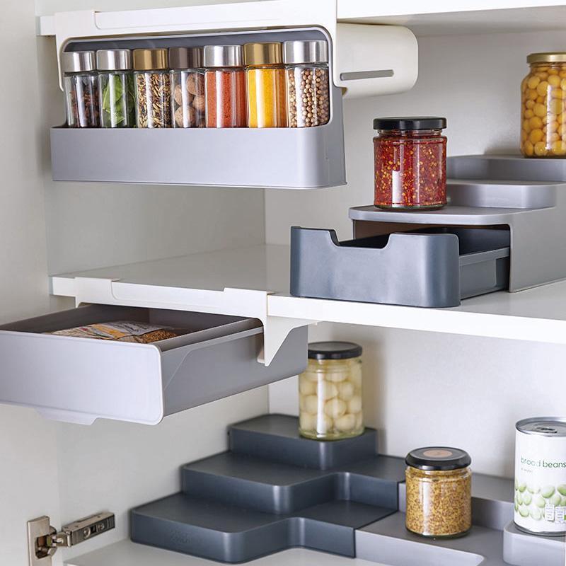 kitchen self-adhesive wall-mounted spice organizer