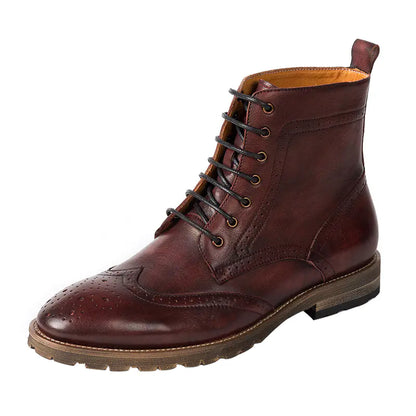 First Layer Cowhide High-top Men's Leather Boots