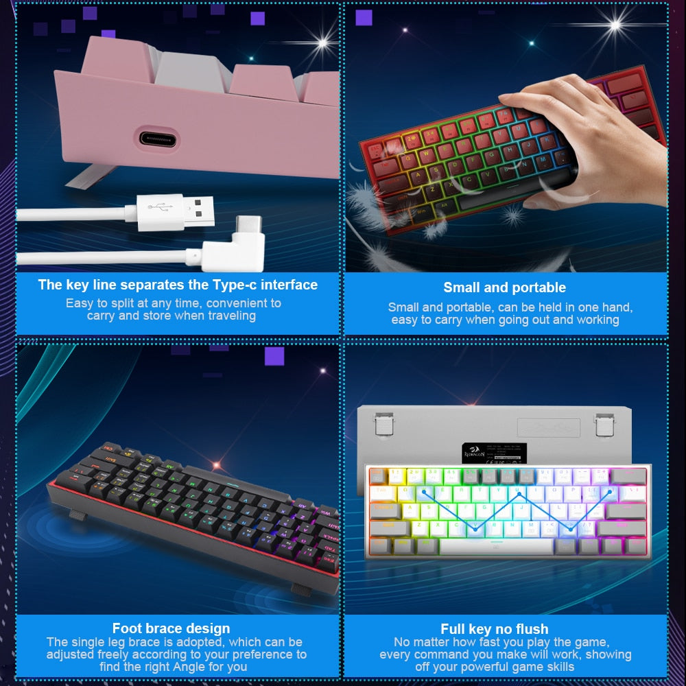 mini mechanical gaming wired keyboard