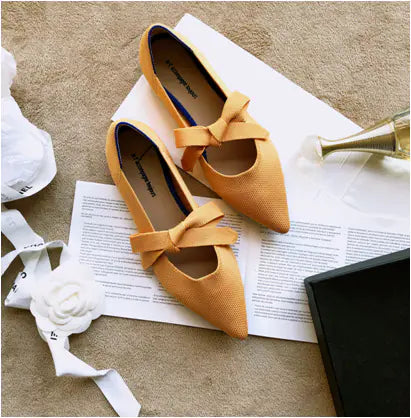 flat casual boat shoes with bow mary jane style
