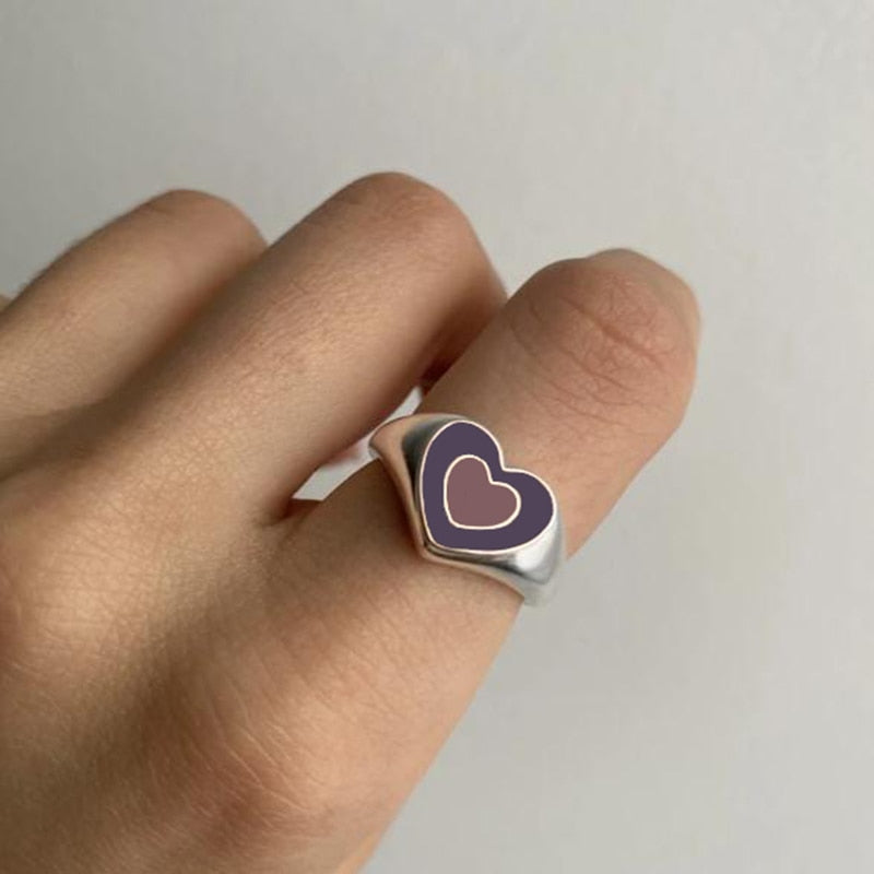 creative love heart ring