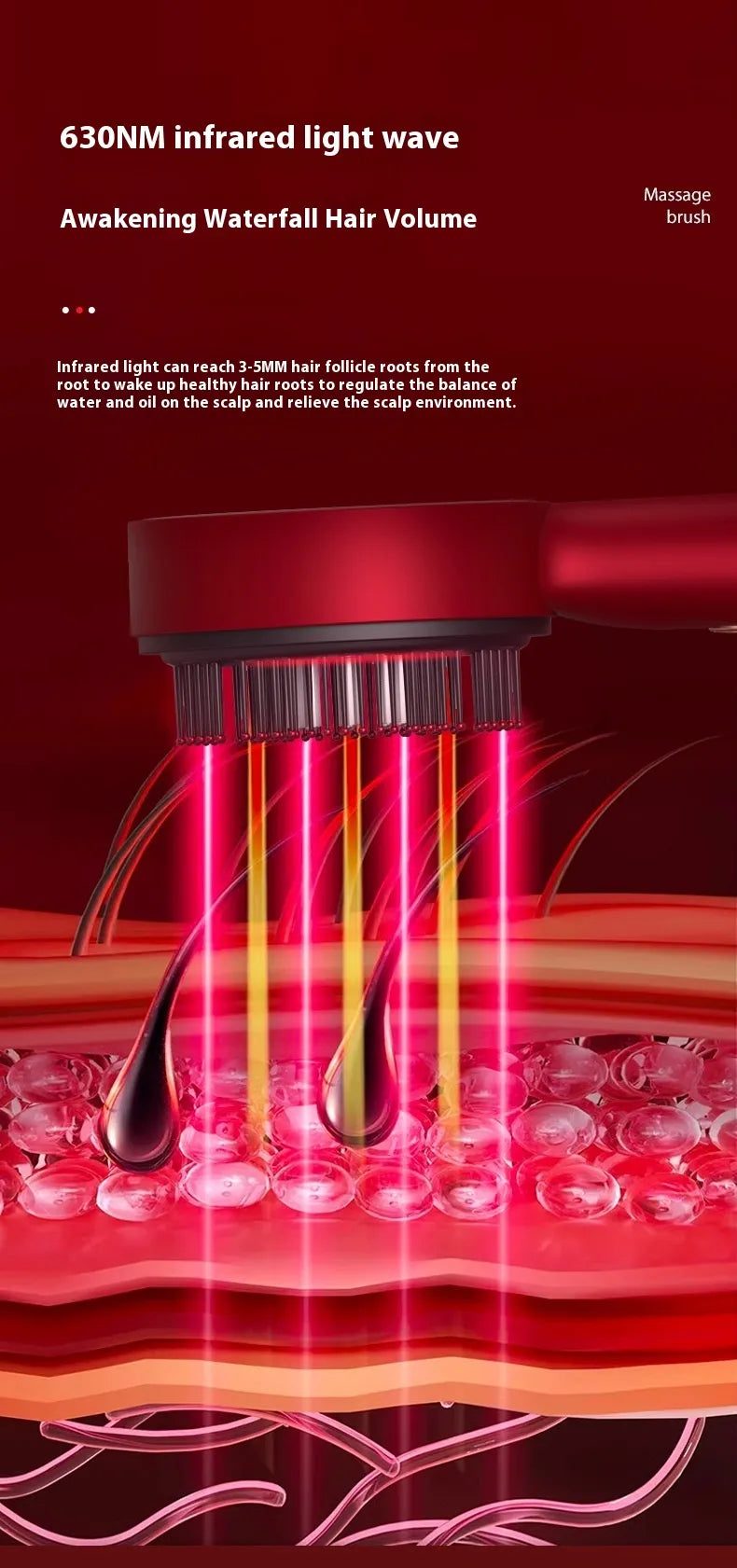electric scalp massage comb – red light & hair care